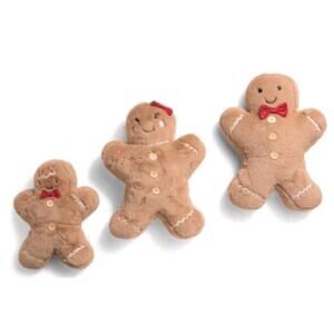 Martha Stewart Gingerbread Family Set of 3 Boy/Girl/Child Christmas Pillows NWT
